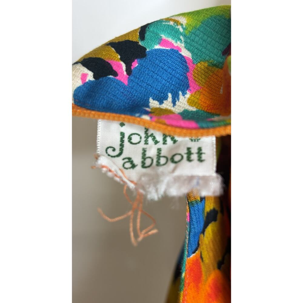 Vintage John Abbott Floral Shift Dress Multicolor Mod Sleeveless Midi Large - Picture 14 of 14